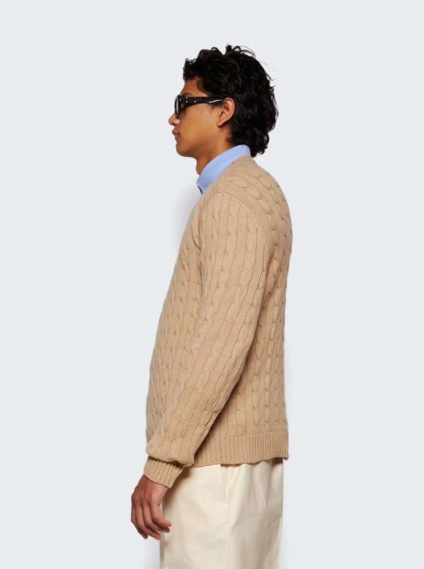 Valentino Classic Cable Knit Sweater With Round Neckline