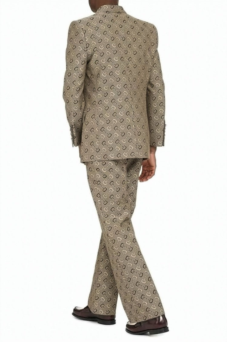 Gucci Double-Breasted Horsebit Pattern Cotton-Wool Jacket