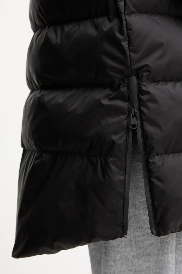 Max Mara Quilted Black Padded Gilet With Hood