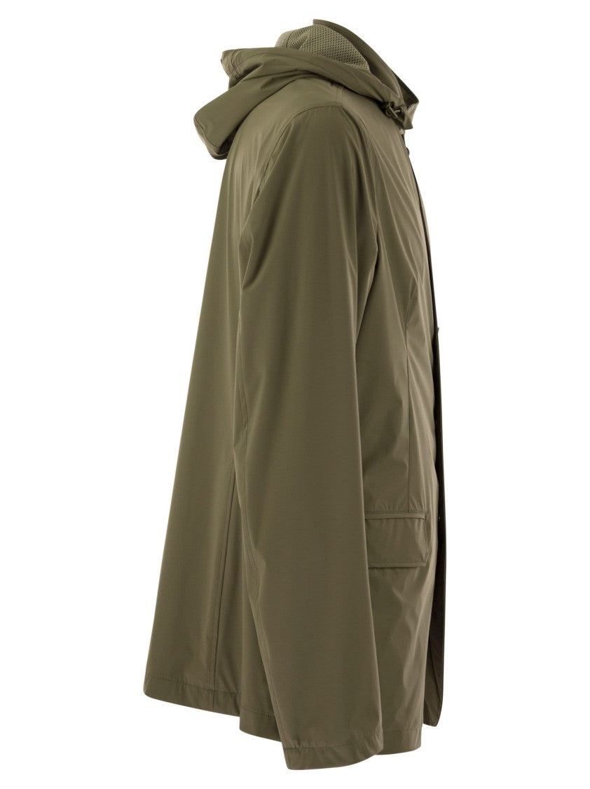 Herno Technical Fabric Jacket With Hood