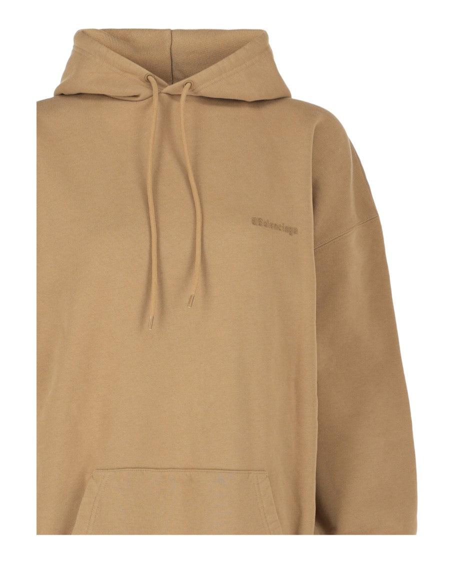 Balenciaga Medium Fit Hoodie With Double B Logo Embroidery