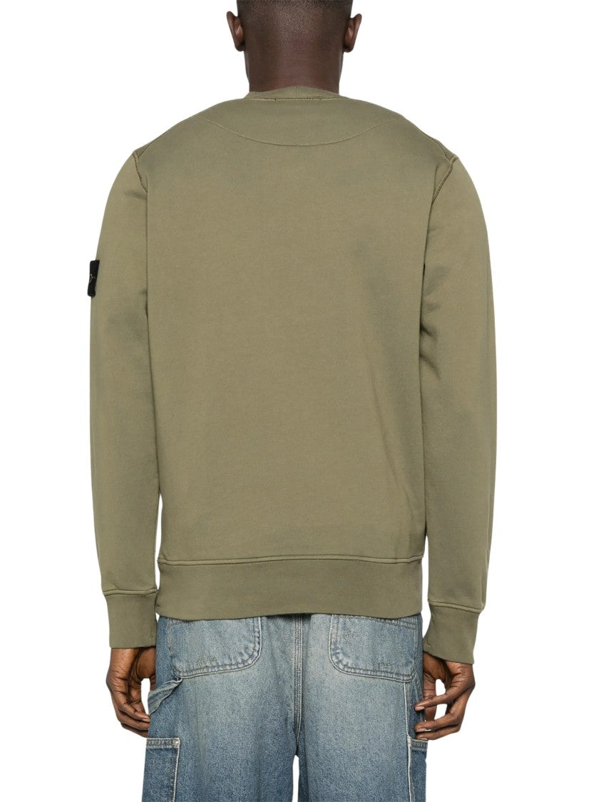 Stone Island Relaxed Fit Crewneck Sweatshirt With Signature Logo Patch