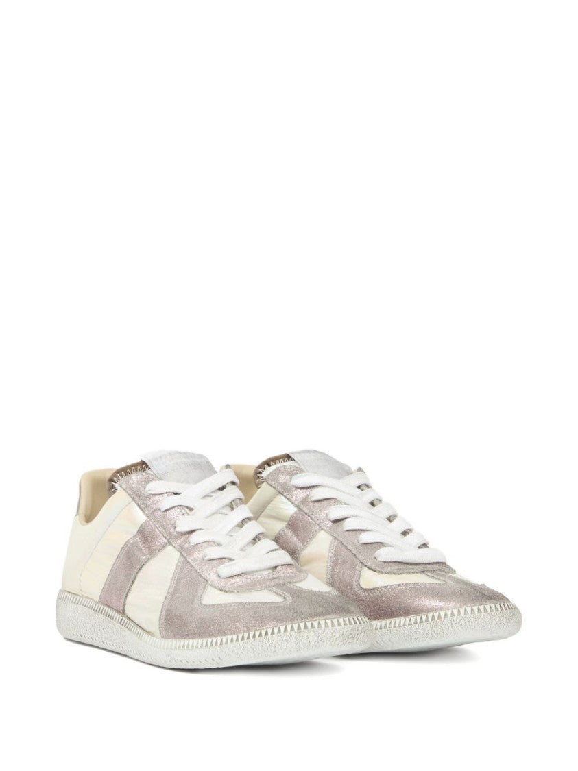 Maison Margiela Low-Profile Sneakers With Metallic Textured Panels