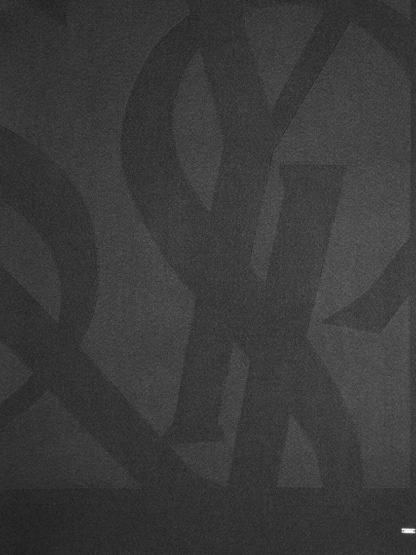 Saint Laurent Black Sciarpa Tonal Pattern Scarf