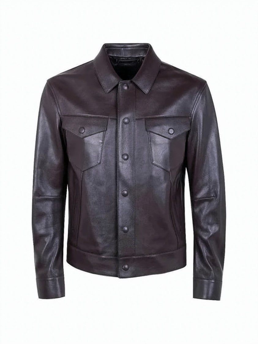 Tom Ford Buffalo Leather Jacket With Classic Collar