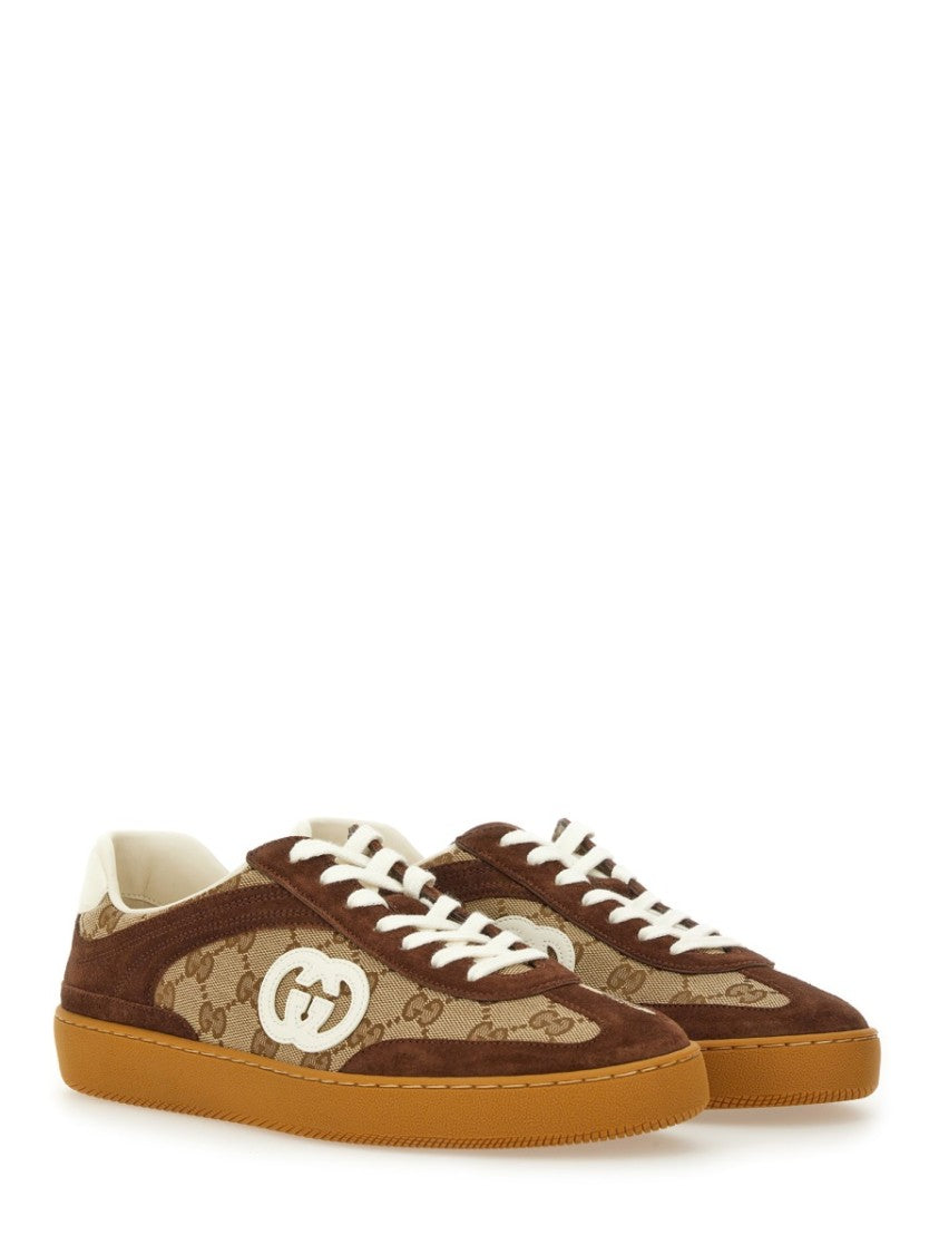 Gucci Low-Top Sneaker With Suede And Canvas Accents