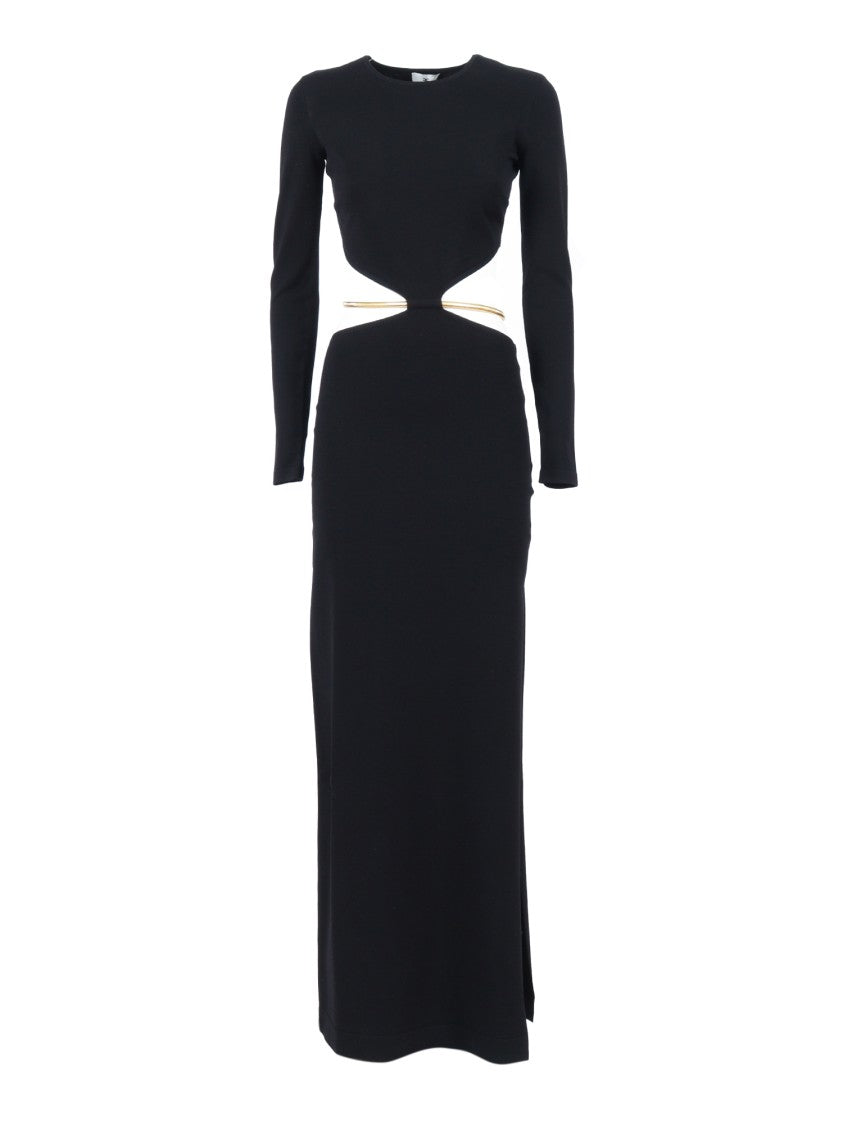Elisabetta Franchi Black Knit Dress With Unique Cut-Out Detail