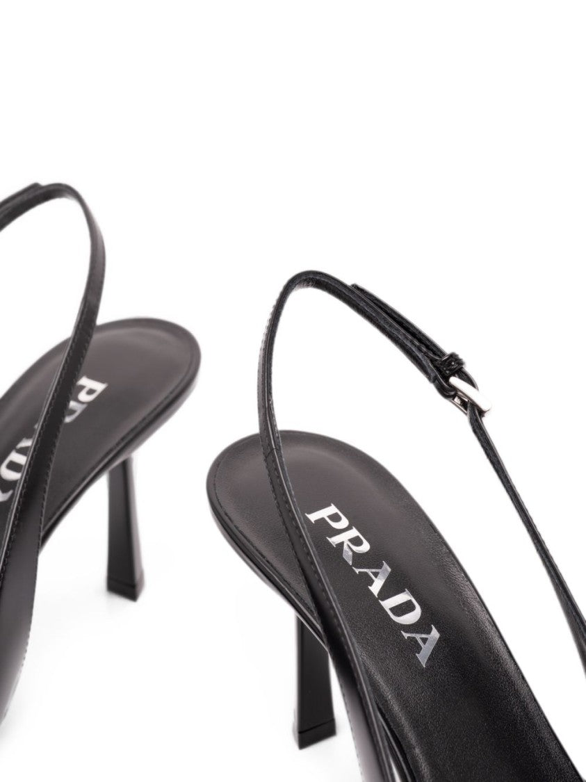 Prada Black Pointed-Toe Slingback Pumps