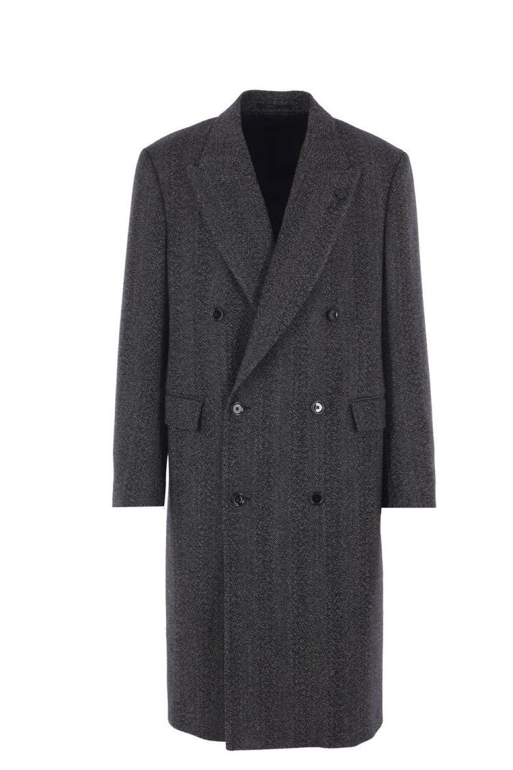 Lardini Double-Breasted Tailored Coat With Structured Shoulders