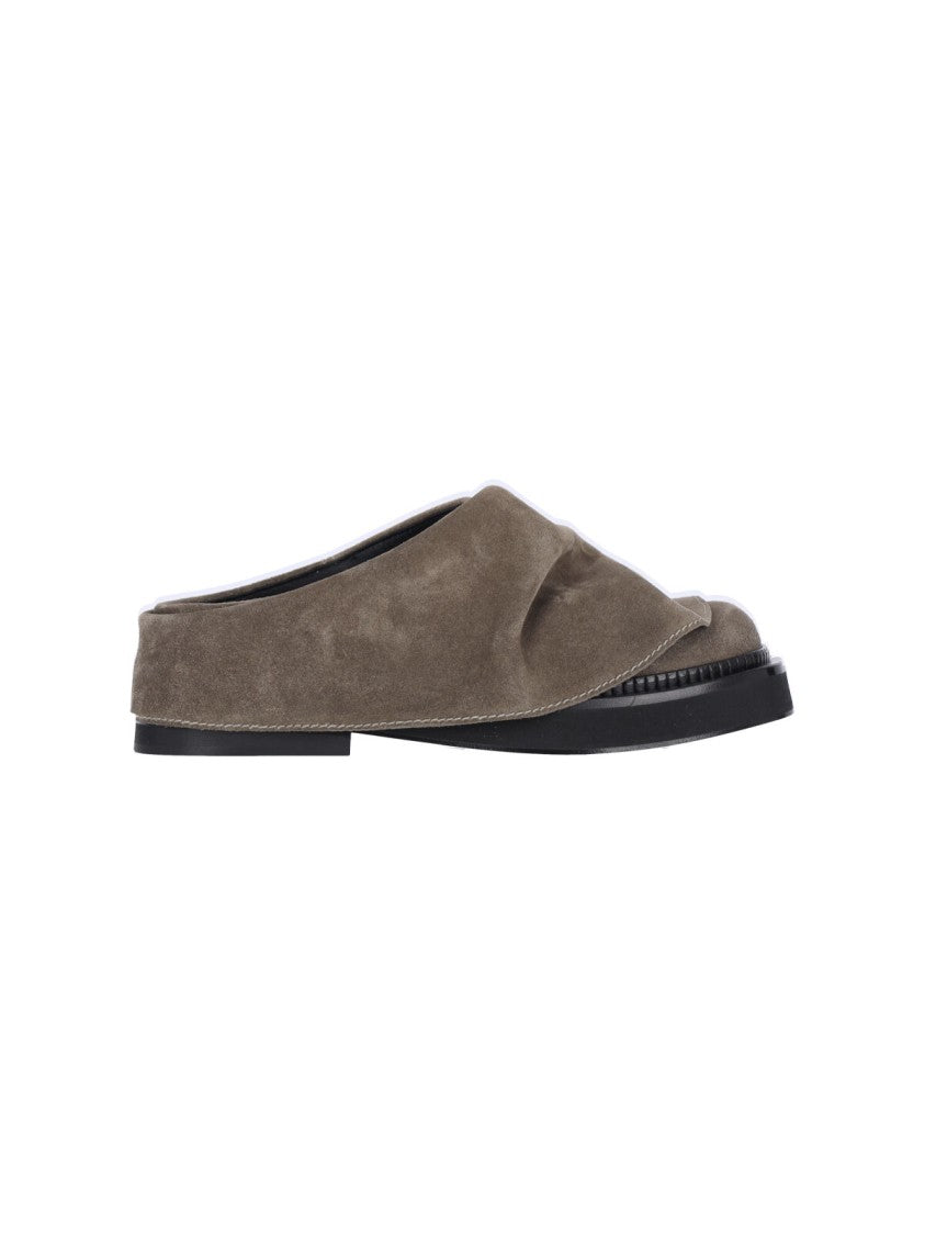 The Attico "Mini Robin" Mules – Taupe Suede
