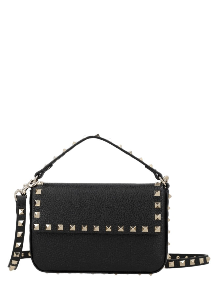 Valentino Garavani Pouch Rockstud In Vitello Granato With Pyramid Studs