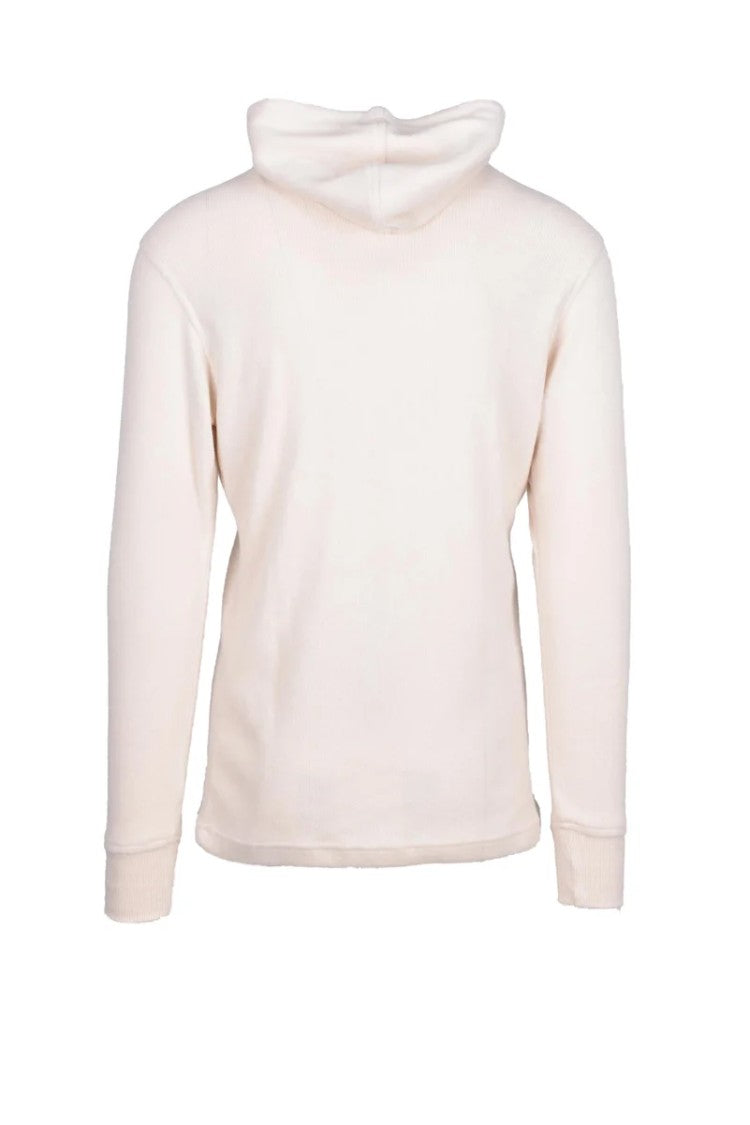 A.M.Couture White Wool Polyester Elastane Viscose Women's Hoodie