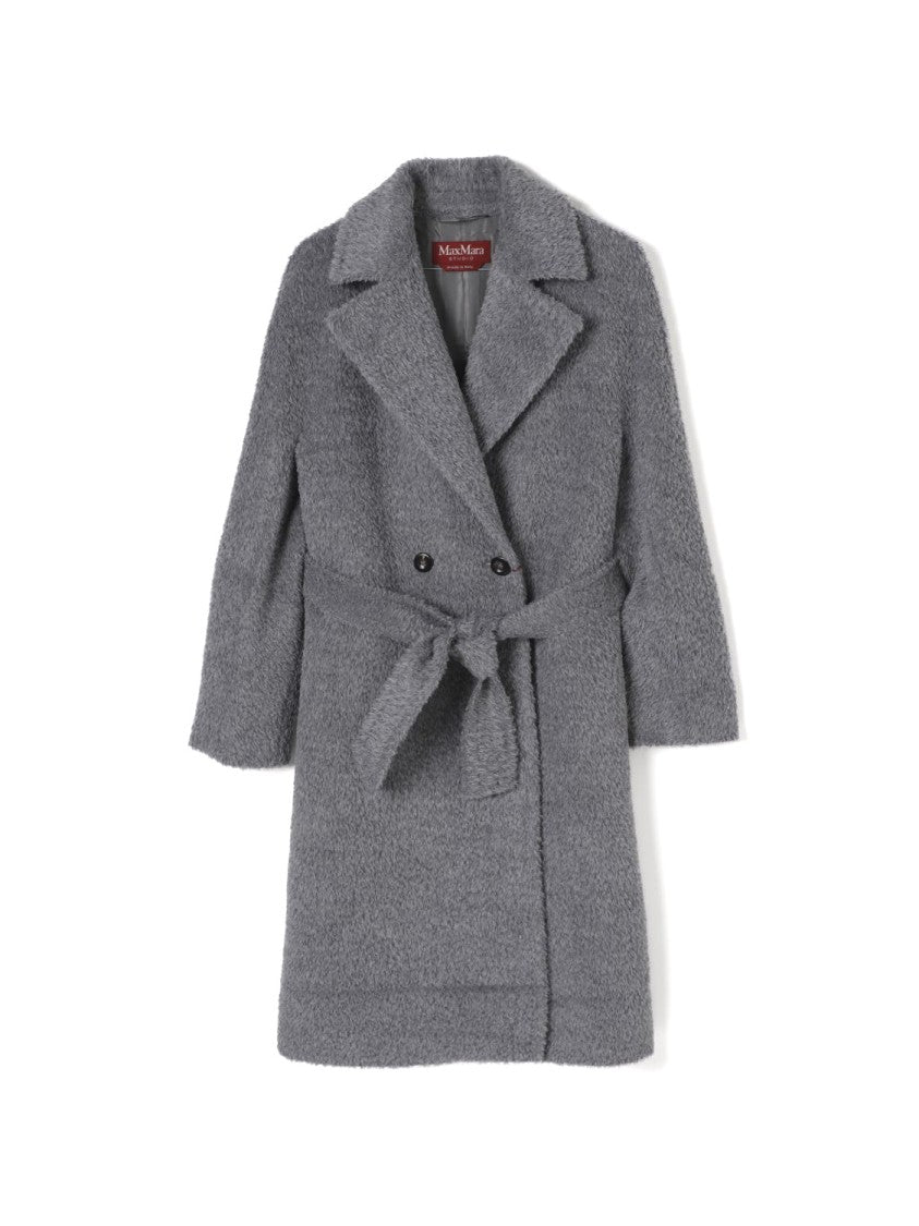 Max Mara Double-Breasted Gray Alpaca Blend Coat