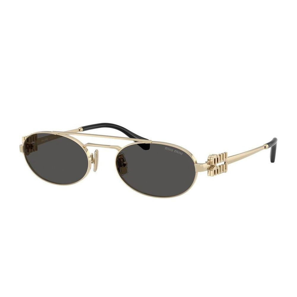 Miu Miu 0Mu 54Zs Vintage Oval Gold Metal Sunglasses