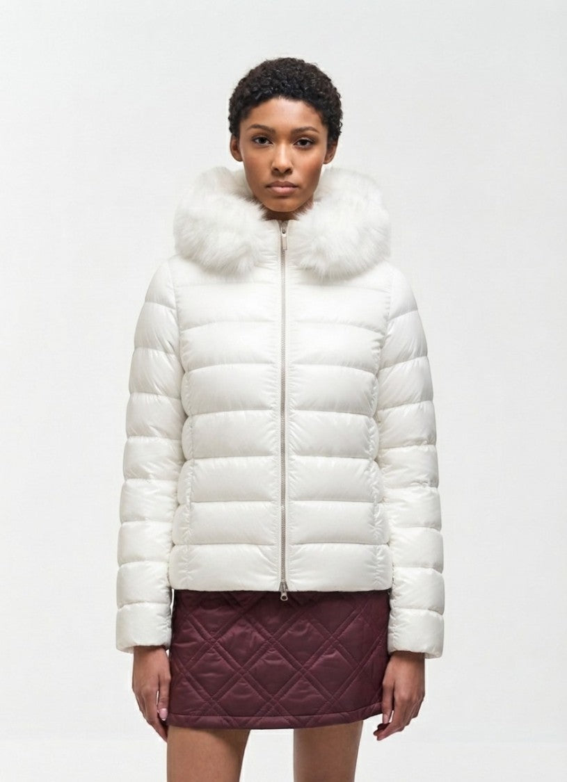 Colmar Tofu Plush Hooded Quilted Down Jacket