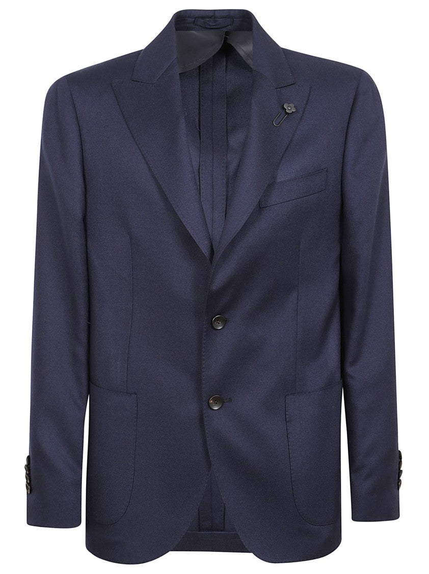 Lardini Cashmere-Wool-Silk Blend Jacket With Sophisticated Detailing