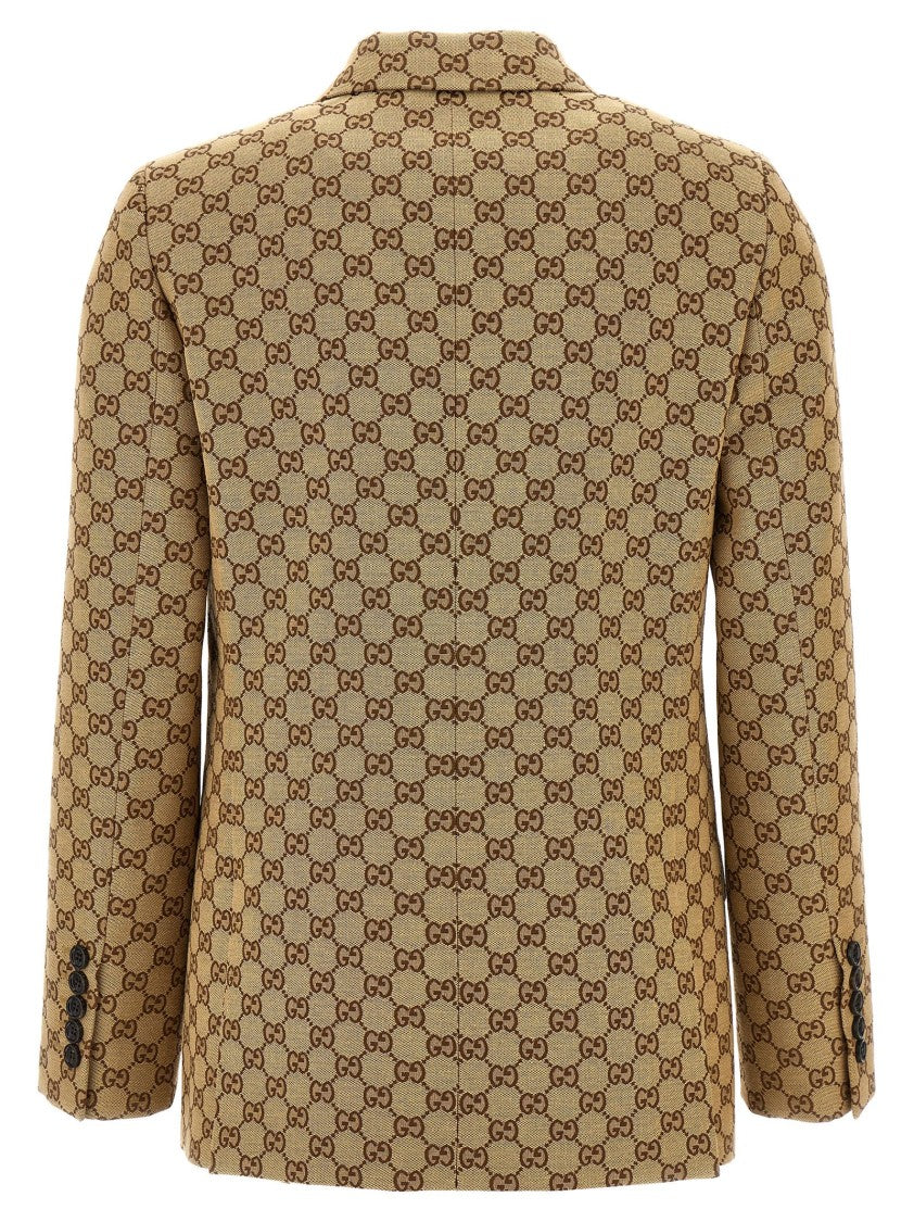 Gucci Single-Breasted Blazer In Original 'Gg' Fabric
