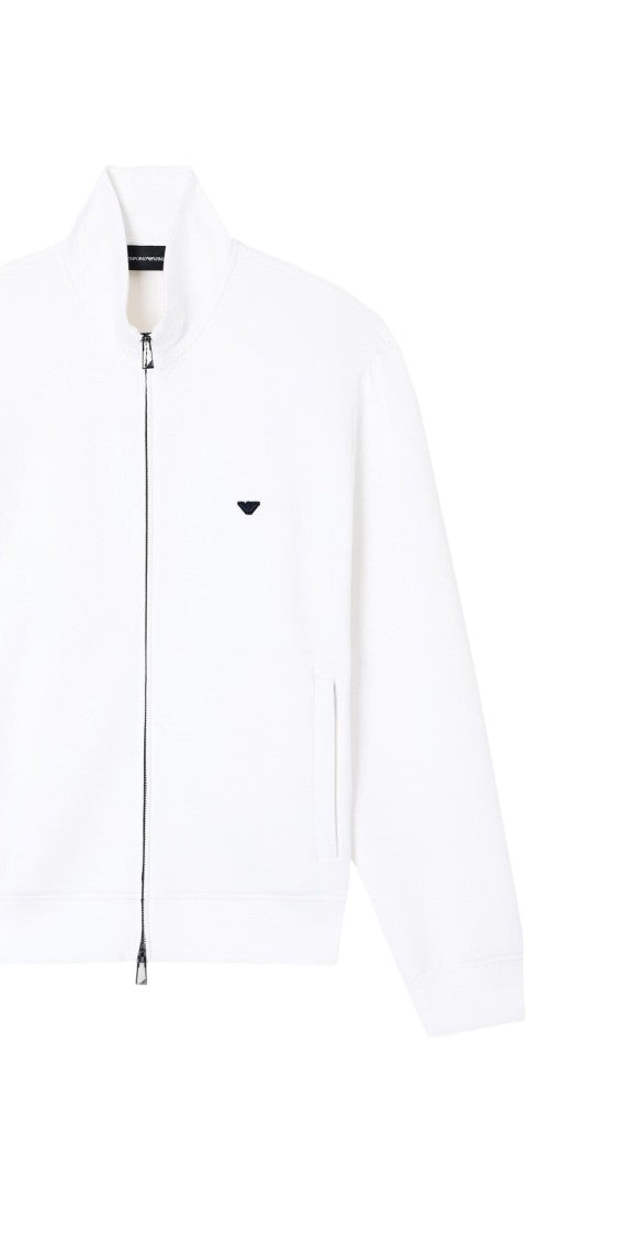 Emporio Armani Double Jersey Sweatshirt With Micro Eagle Embroidery