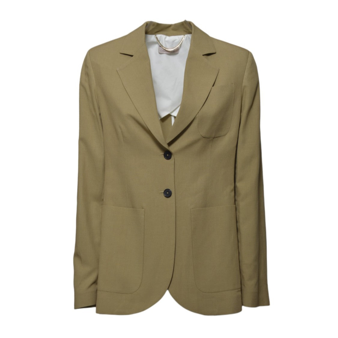 Room 52 Amal Single-Breasted Mustard Viscose And Linen Blazer