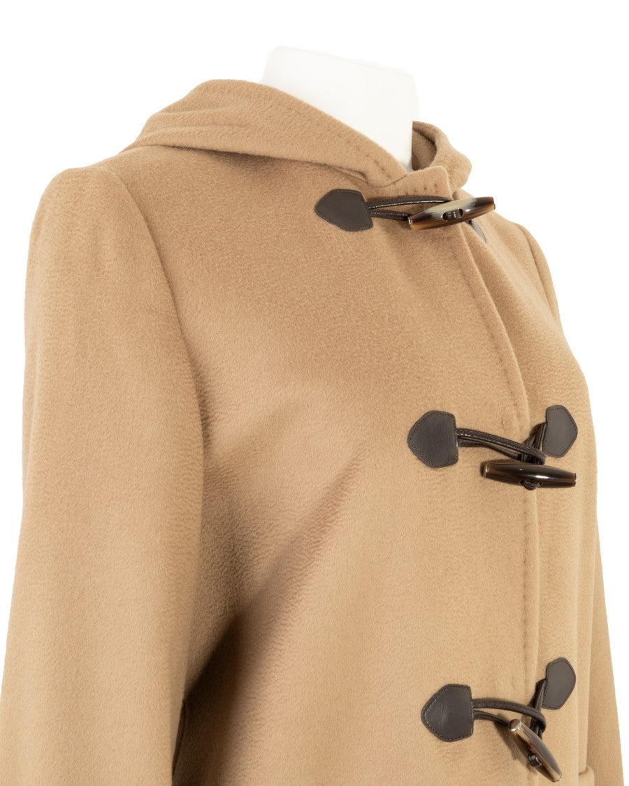 Max Mara Montgomery Coat With Hood And Leather Toggles