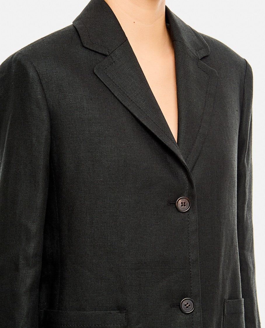 Max Mara Tailored Dark Denim Blue Jacket With Classic Lapels