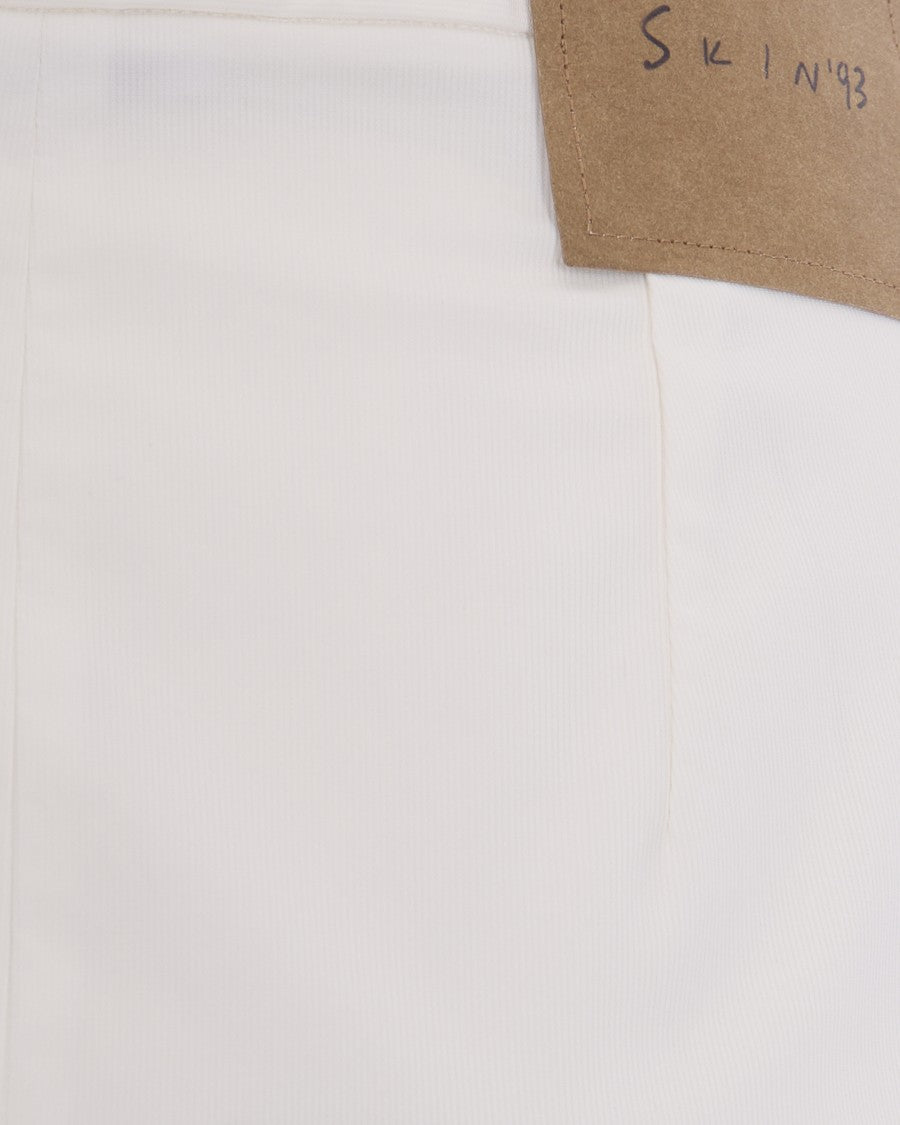 Patrizia Pepe Pencil Skirt In Stretch Cotton Twill With Central Slit Detail
