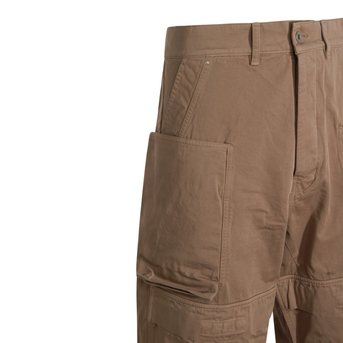 Drkshdw By Rick Owens Brown Cargo Trousers With Utility Pockets And Relaxed Fit