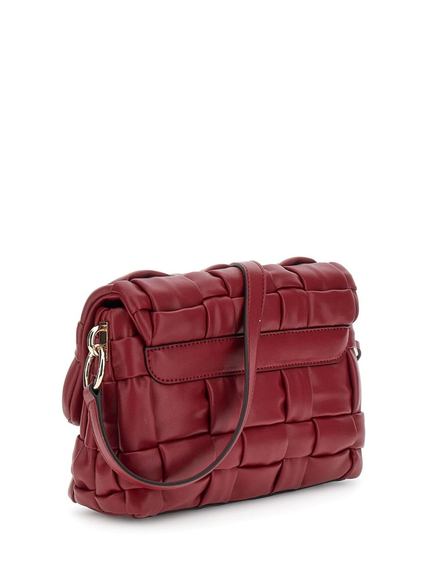 Guess Woven Faux Leather Shoulder Bag