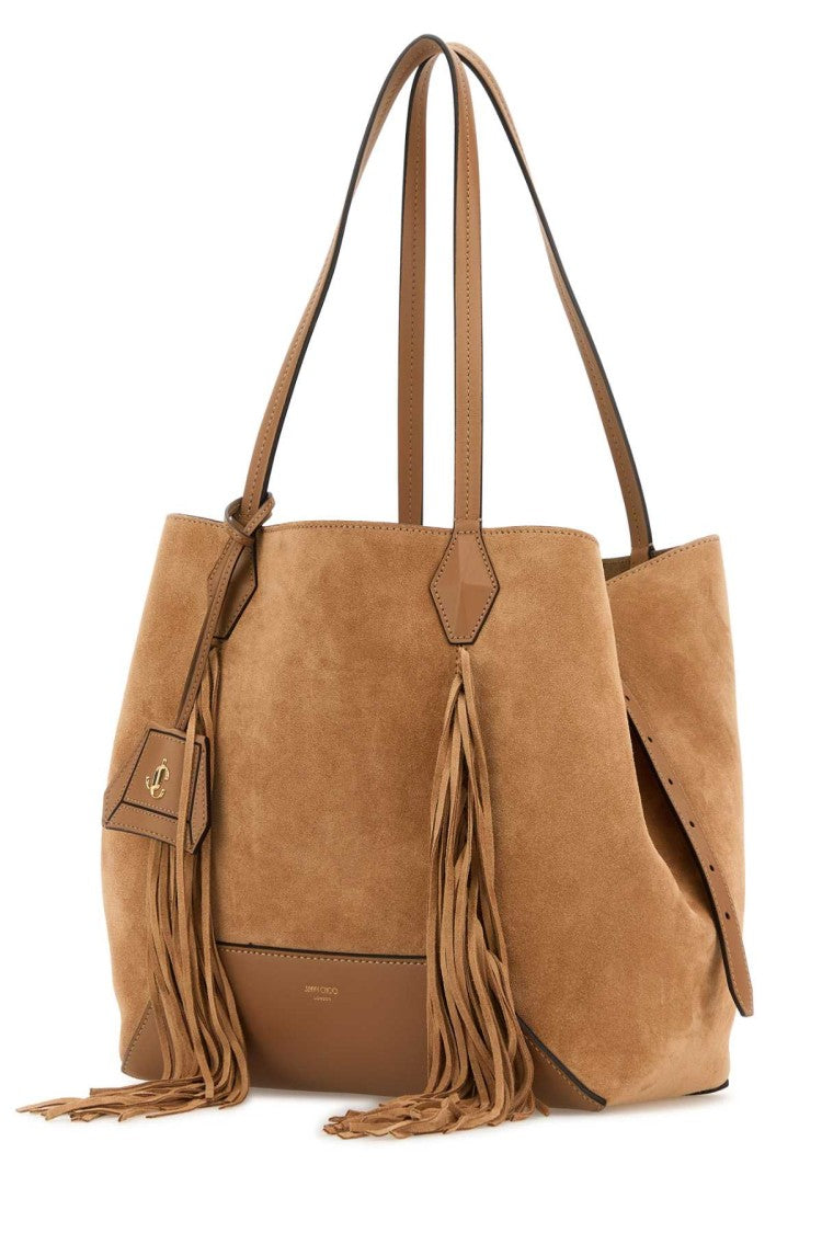 Jimmy Choo Camel Suede Diamond Shopping Bag