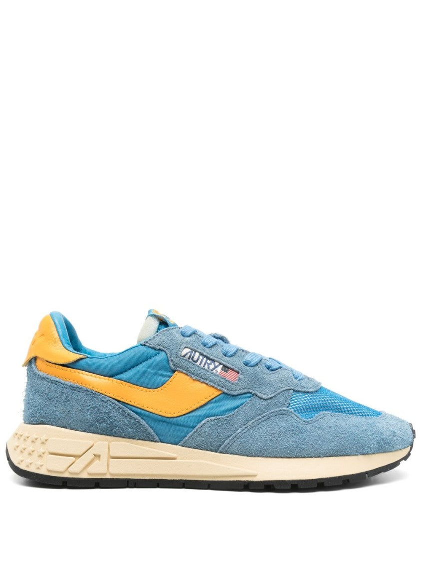 Autry Sky Blue Sneakers With Contrasting Leather Accents