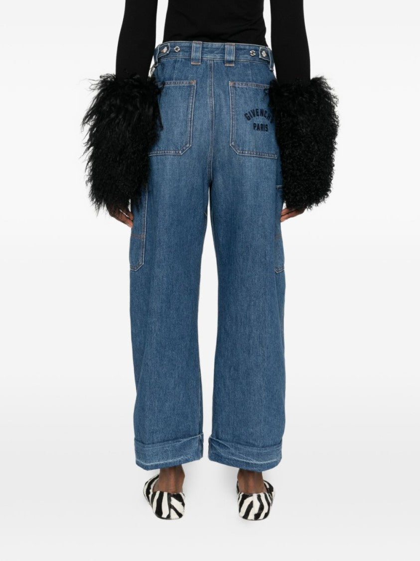Givenchy Denim Blue Silk And Nylon Jeans