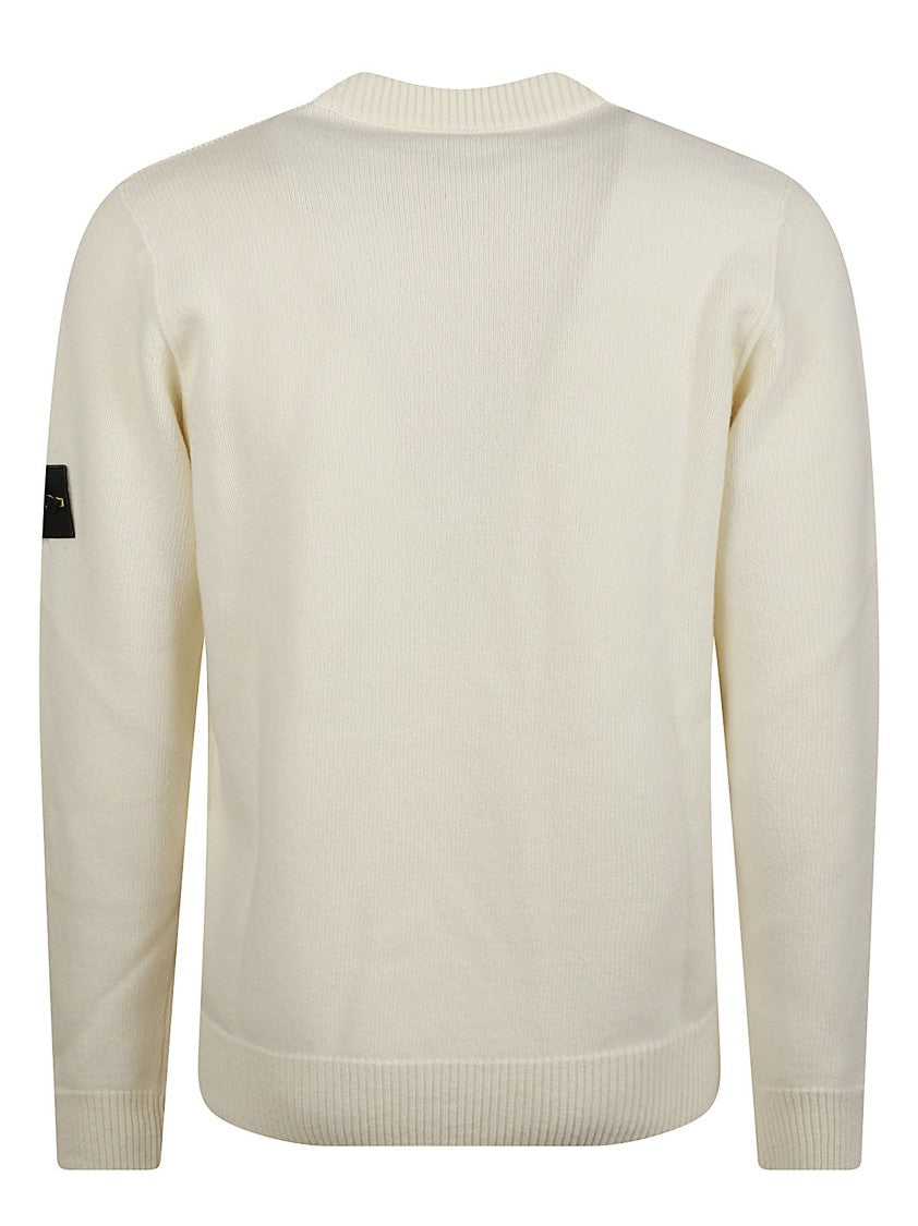 Stone Island Rws Patch Virgin Wool Crewneck Sweater