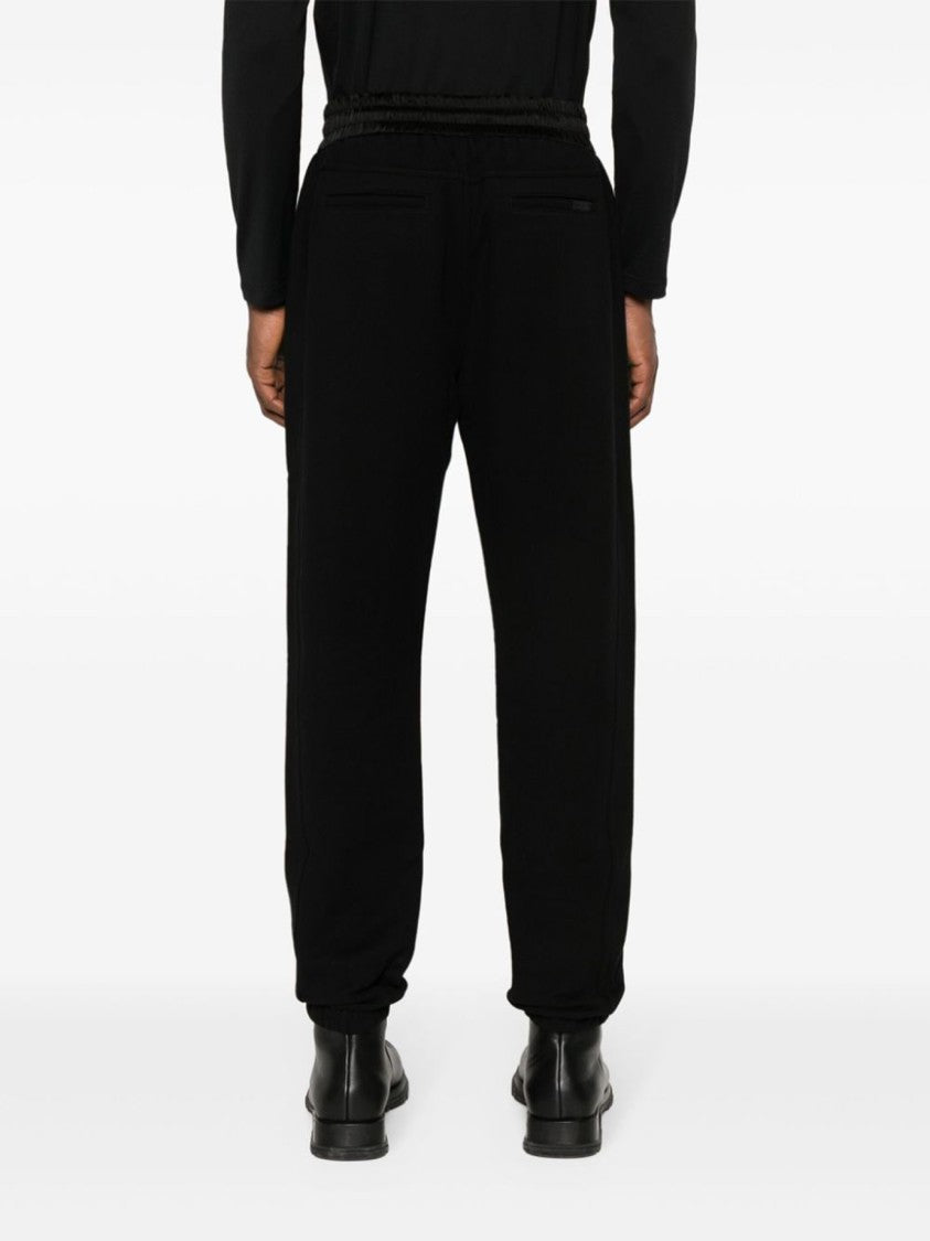 Saint Laurent Relaxed Cotton Trousers With Elastic Waistband And Tapered Cuffs