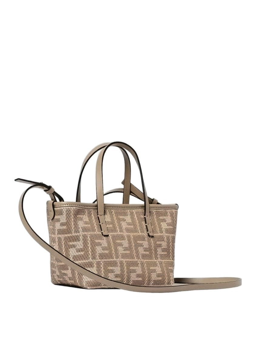 Fendi Structured Tote Bag With Geometric Textured Fabric