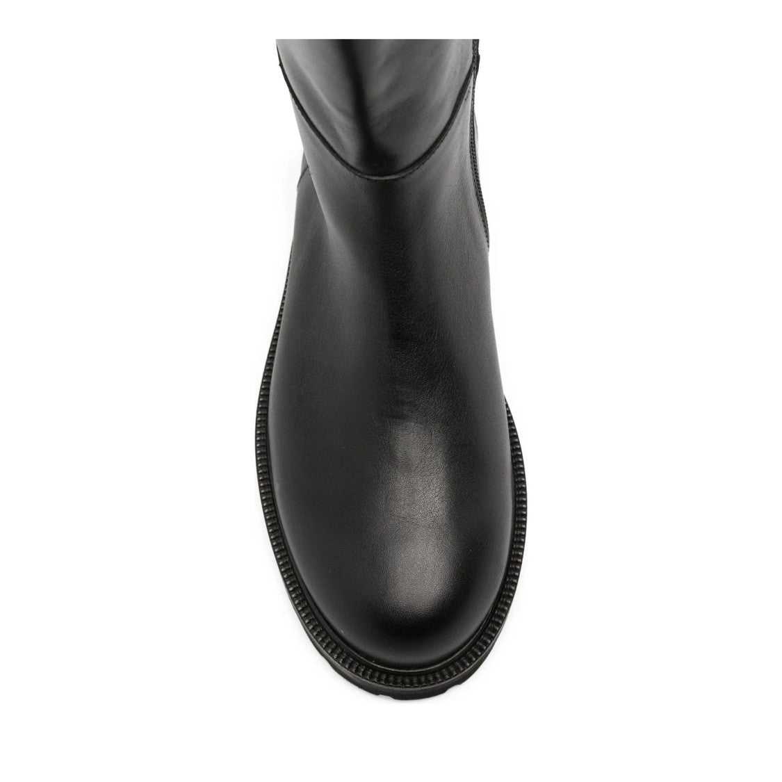 Adrianna Feretti Black Rugged Sole Zipper Detail Leather Boots