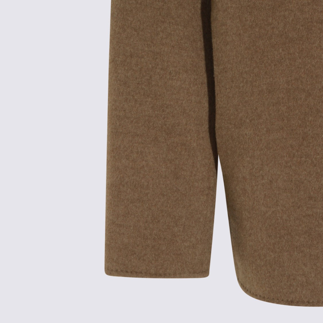 Kiton Brown Jacket With Classic Collar And Round Hem