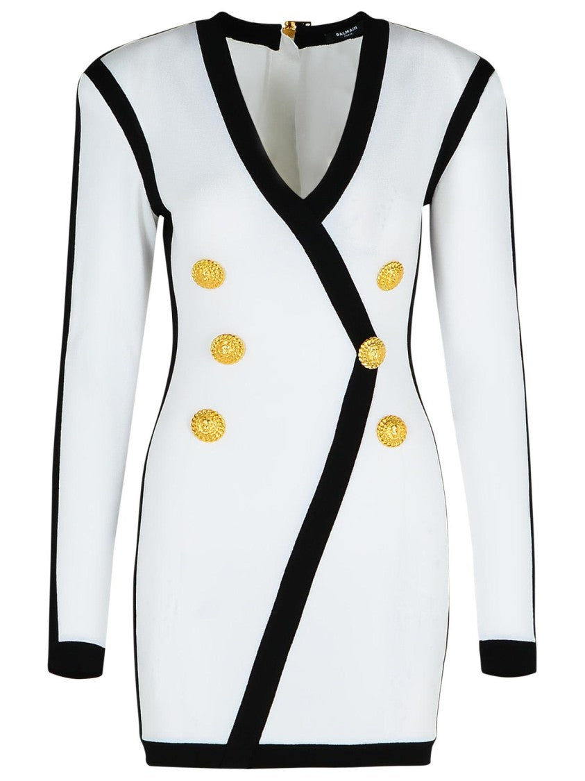Balmain White Viscose Blend Dress