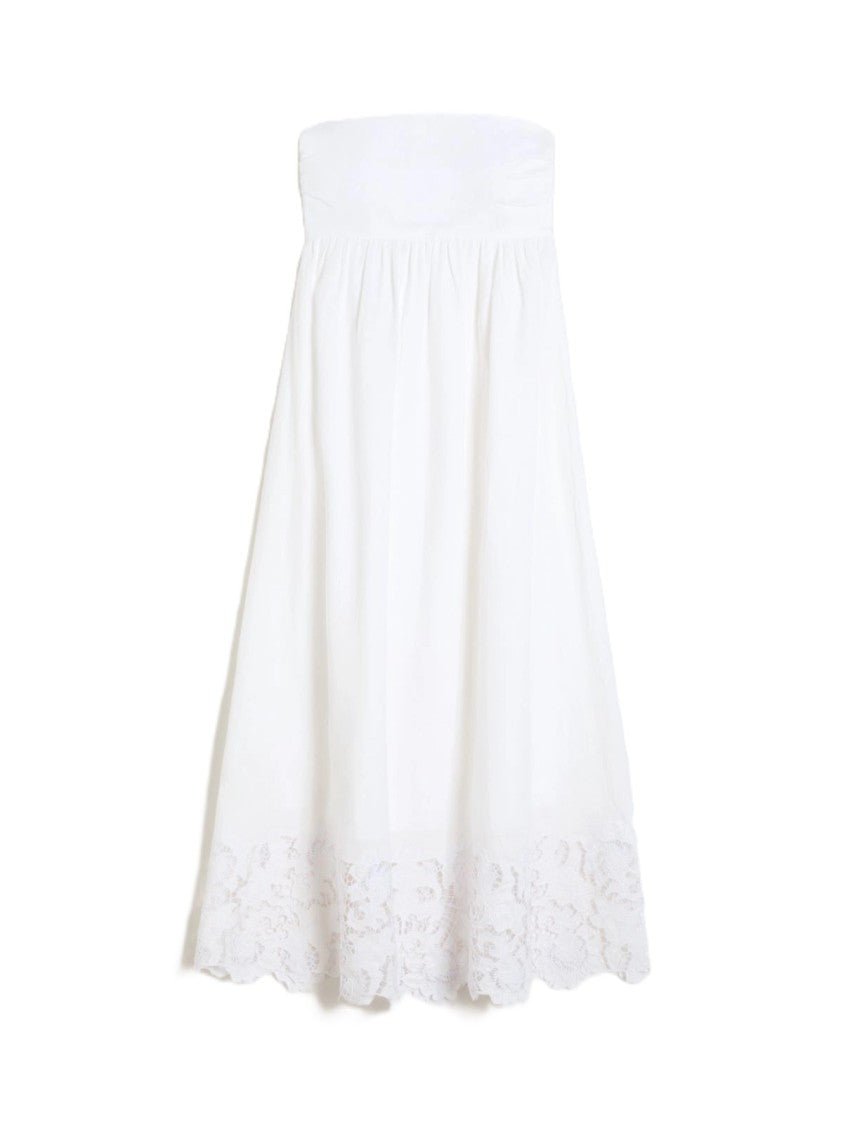 Max Mara Strapless Maxi Dress With Gathered Waist
