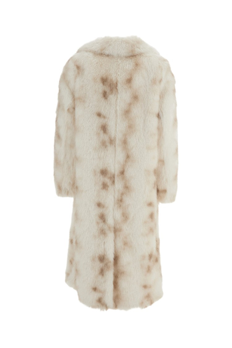 Herno White Lynx-Effect Faux Fur Coat