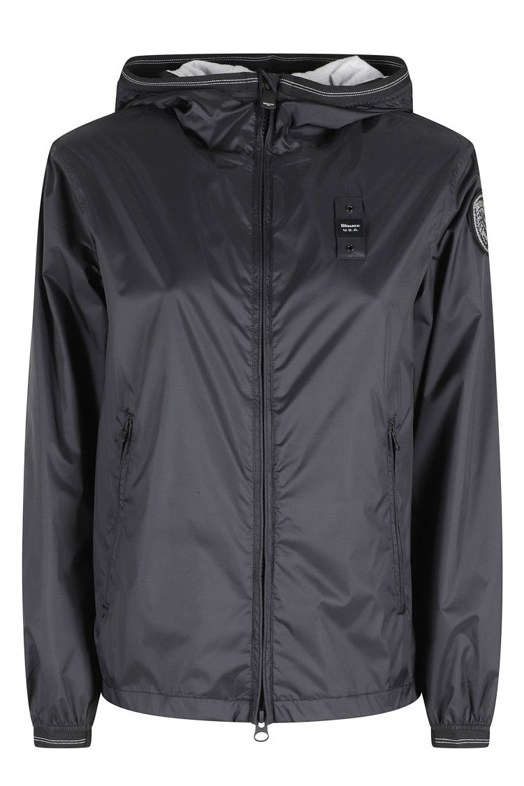 Blauer Black Anawan Hooded Glitter Patch Polyamide Jacket