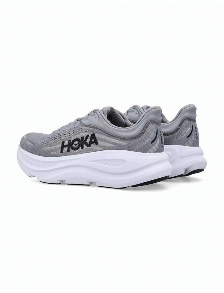 Hoka Breathable Mesh Grey Sneakers With Cushioned Midsole