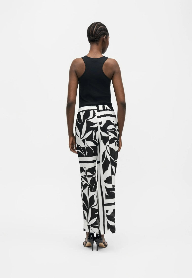 Max Mara Wide-Leg Pants With Abstract Leaf Print