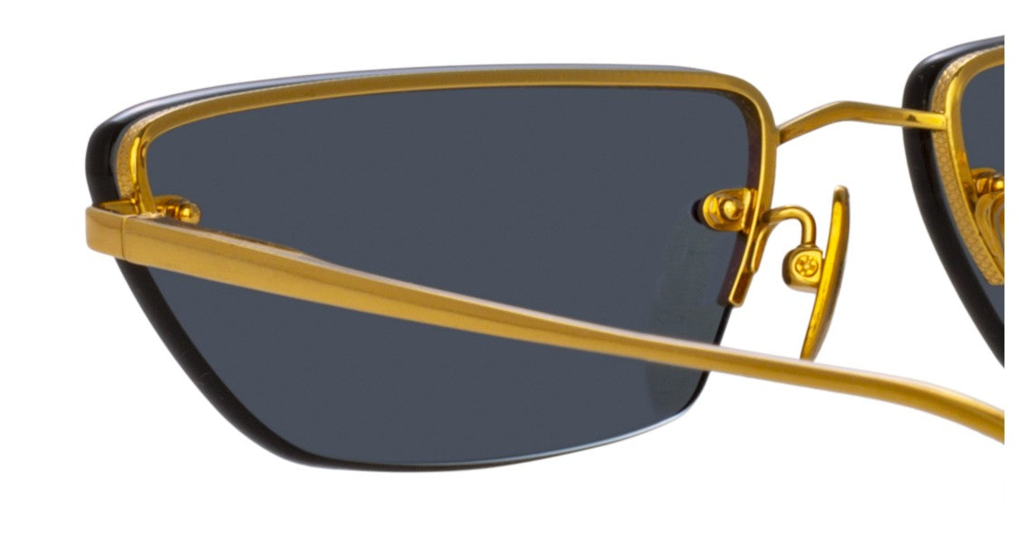 Linda Farrow Lfl Square-Frame Sunglasses With Metallic Gold Structure