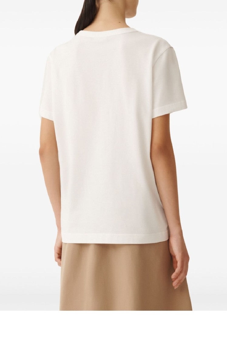 Fabiana Filippi Short-Sleeved Cotton Top With Round Neckline