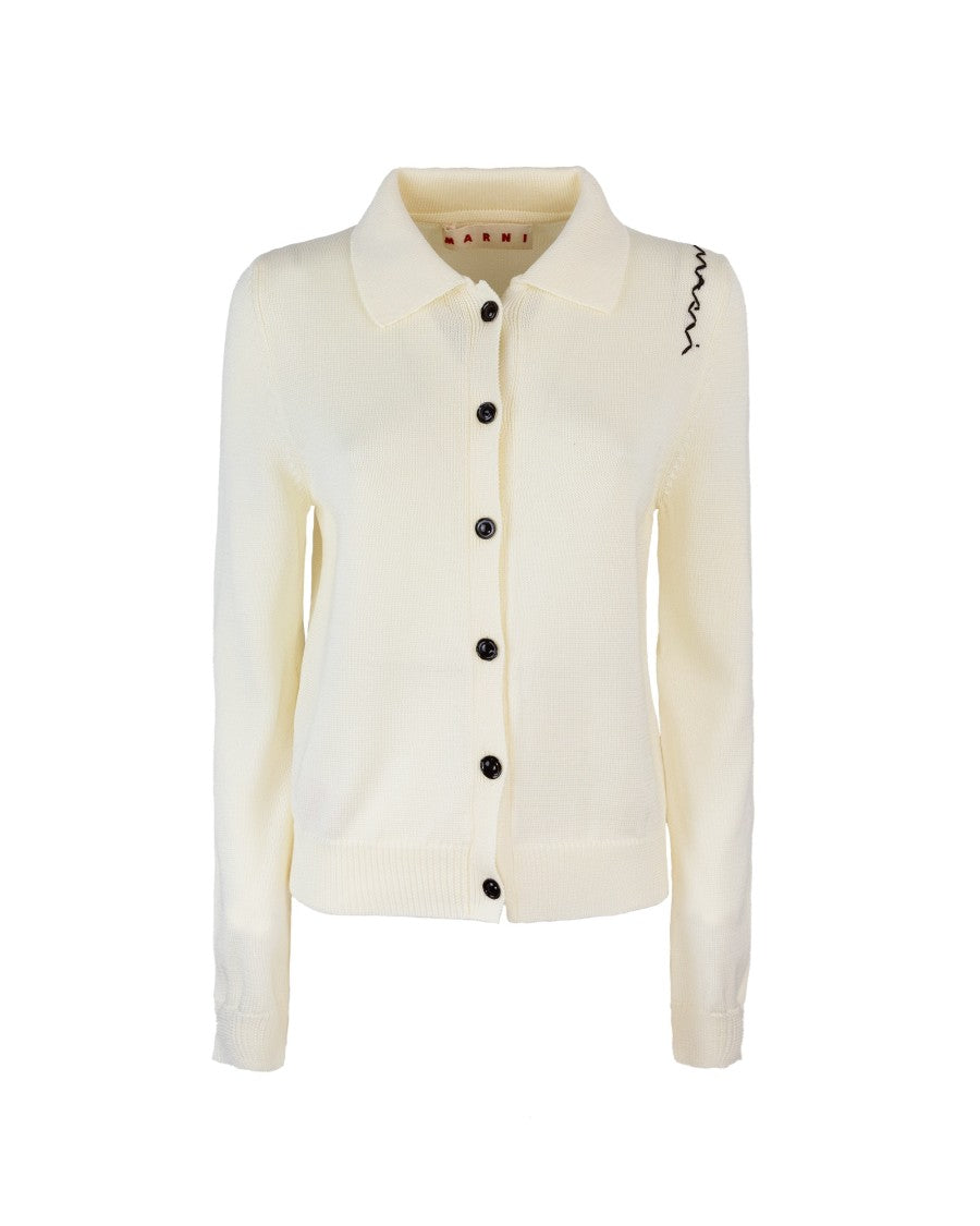 Marni Cream Cotton Cardigan