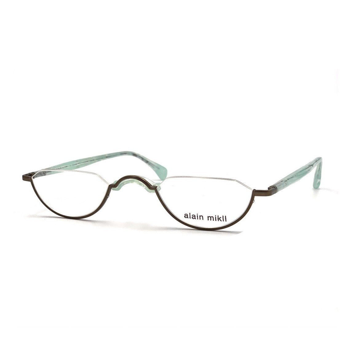Alain Mikli Green A0123 Celluloid Half-Rim Glasses