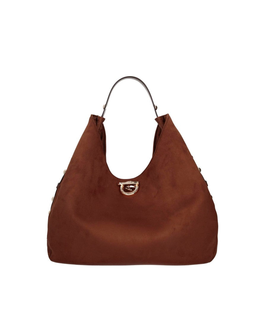 Liu Jo Tobacco Studded Microfiber Hobo Bag