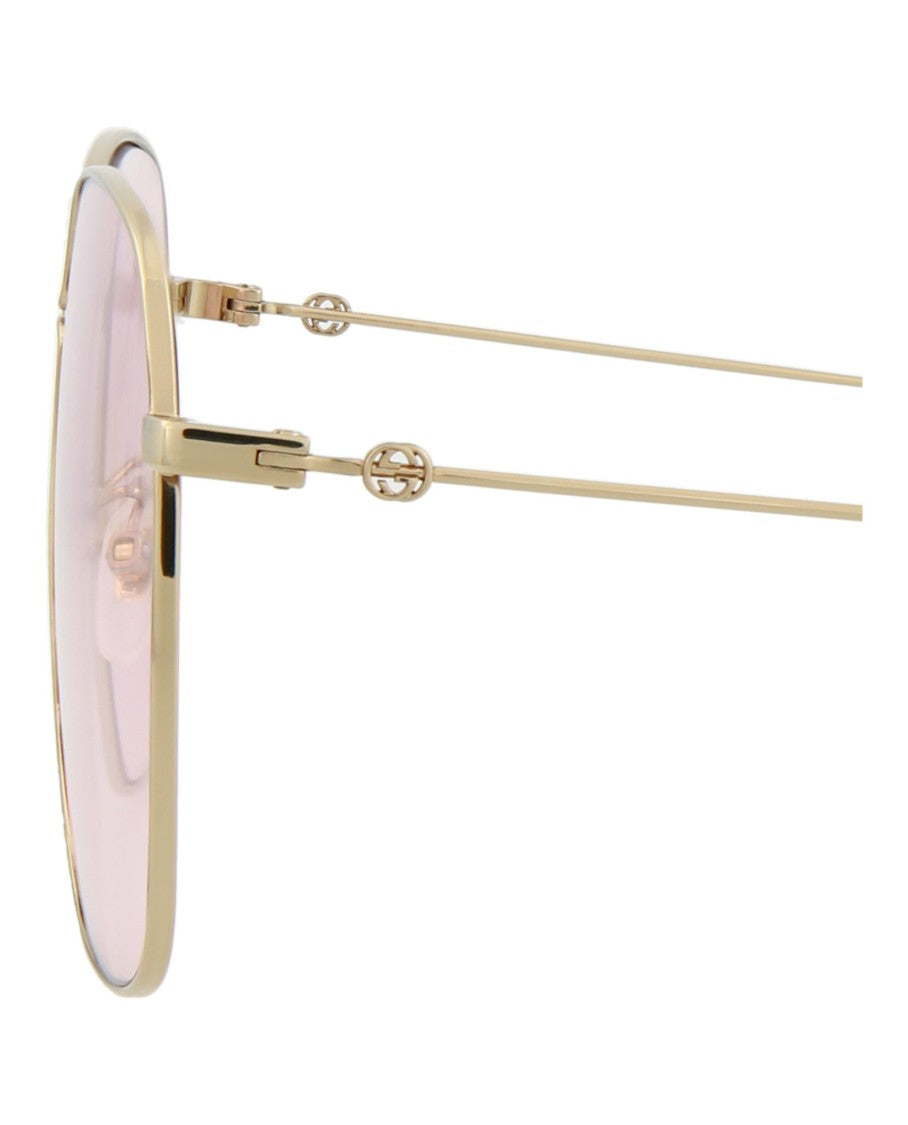 Gucci Square-Frame Metal Sunglasses