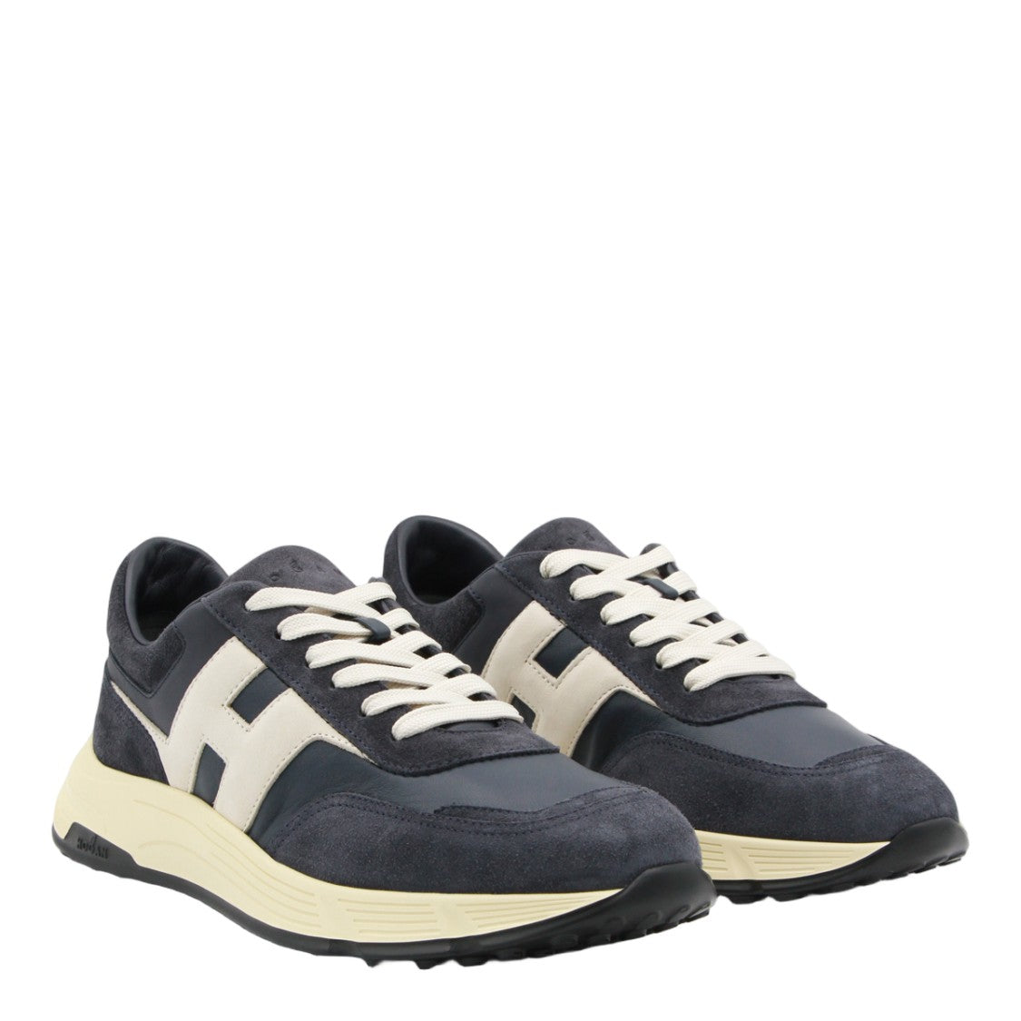 Hogan Navy Blue Suede And Leather Sneakers