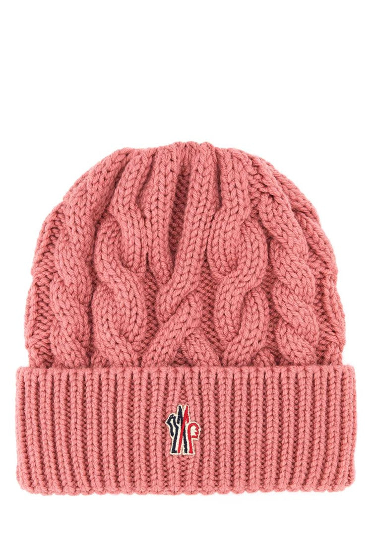 Moncler Grenoble Dark Pink Wool Beanie Hat